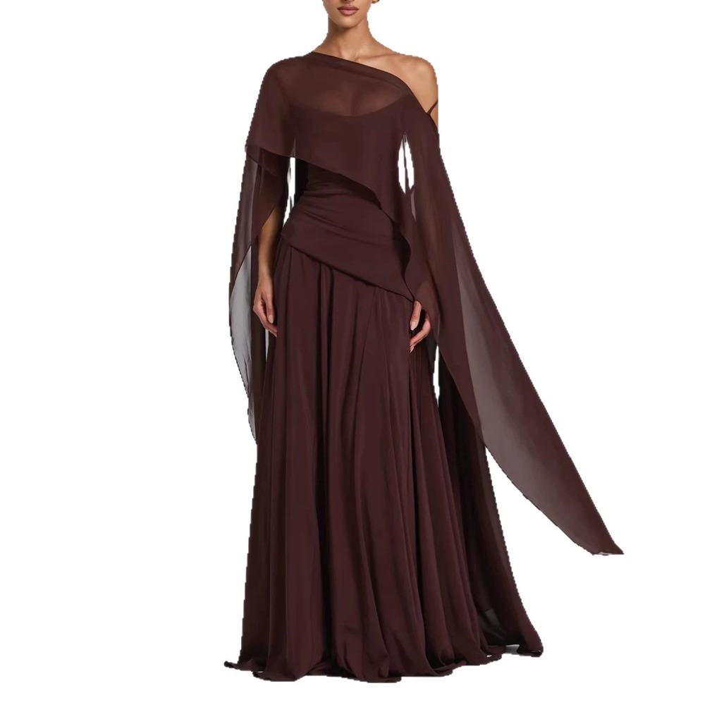 Forever 21 Summer Deep Brown Shawl Slim-Fit Elegant 3-Piece Set - Picture 5 of 6